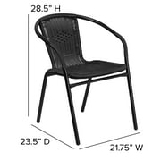 BizChair Lila Indoor/Outdoor Stacking Rattan Patio Chairs, Set of 2, Beige