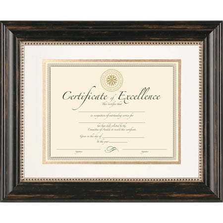 Dax Genova Document Frame With Mat 11 X 14 8 12 X 11 Plastic Black