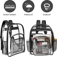 thumbnail image 4 of Mochila transparente Mochilas transparentes resistentes con asa ensanchada Bolsas de libros transparentes de PVC grueso para la escuela y el trabajo, 4 of 5