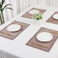 thumbnail image 7 of REGALWOVEN 8 Pack Place Mats, Placemats for Kitchen Dining Table Decor Heat Resistant Table Placemats Wipeable Table Mat Light Coffee 18*12in, 7 of 7