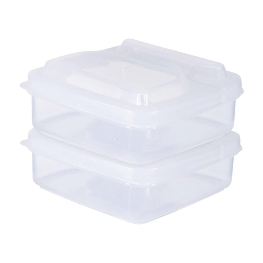Fresh-keeping Box 2 Pack Plastic with Lids Food Storage Container Meat  Saver Cookie Holder Bacon Storage Containers for Refrigerators Freezer  Lunch