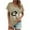 Khaki, variant on Patlollav Womens Tops Ladies Fashion Print Casual V-Neck Short Sleeve Loose T-Shirt Tops
