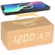 thumbnail image 1 of Reloj despertador digital de madera con carga inalámbrica, atenuador ajustable y volumen de alarma (bambú) ACTIVE Biensenido a ACTIVE, 1 of 4