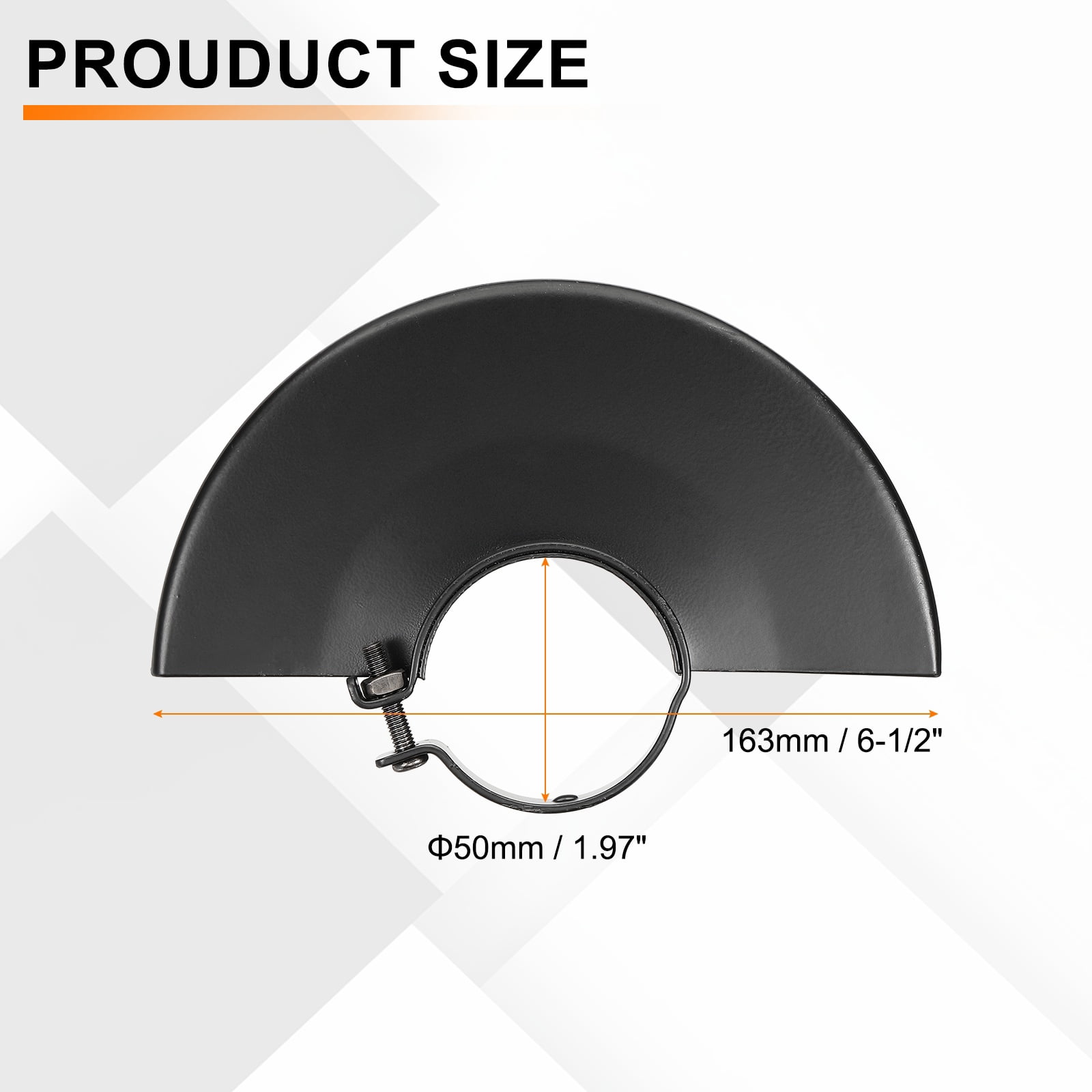 Uxcell Angle Grinder Guard 6-1/2" (163mm) 1.97" Dia, 2Pcs Metal Adjustable Angle Grinder Safety Guard Wheel Disc Blades Protective Cover Shield Replacement, Black