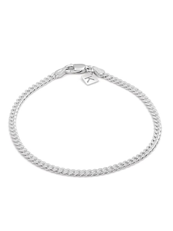 Silver Chain Anklet for Men & Women 3mm Cuban Link, Solid 925 Sterling Silver, Italian Made, Hypoallergenic, Tarnish Resistant, 11 Inch
