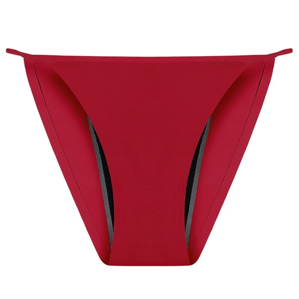 PEASKJP Cotton Underwear for Women Cotton High Waist Tummy Control Panties,  Red L 