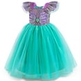 thumbnail image 2 of Little Girls Mermaid Princess Dress with Accessories Dressed Up Party for 3-8Y, 2 of 7