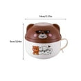 thumbnail image 2 of Advancent Tazón de fideos instantáneos de acero inoxidable con tapa Anti-escaldado Estilo lindo Taza Comida Caja de almuerzo para dormitorio Oficina de Mostrada Marrón Advancent HA081025-03, 2 of 6