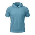 thumbnail image 3 of Aofany Men's Short Sleeve Hoodie Workout Gym Hooded T-Shirts Muscle Fit Fashion Lightweight Athletic Hoodies Pullover Shirt with Pocket, 3 of 7