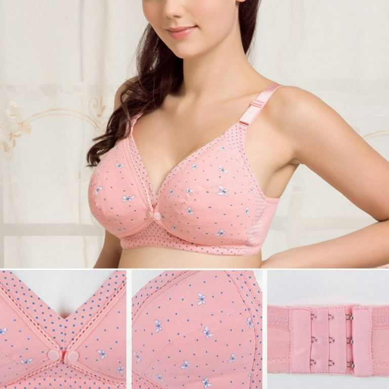 Floral Lace Bra Maternity Nursing Bra Cotton Front Open Breastfeeding Pregnant  Women Clothing(36/80 Pink) : : Clothing, Shoes & Accessories