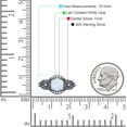 thumbnail image 7 of Art Deco Ring Sunflower Design Round White Opal Black Tone 925 Sterling Silver, Size 9, 7 of 7