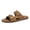 Brown, variant on Full Hand Sewn Perimeter Suede Slide Sandals Soft Flat Insole Lightweight Daily Walking Vacation Trainers
