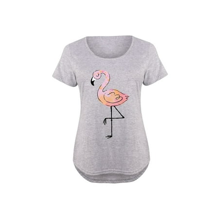 - flamingo watercolor - ladies plus size scoop neck tee