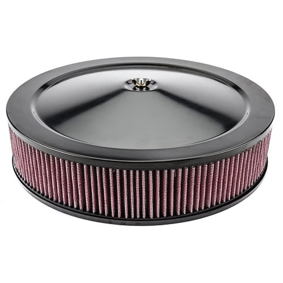JEGS Air Cleaner with Smooth Top 14 in. x 3 in. [Black Powder-Coat]