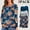 1-Vivid blue/White stript/Blue flower(3 Pack), variant on Women's Long Sleeve Maternity Shirts Casual Tunic Side Ruched Tops Pregnancy Clothes 3-Pack