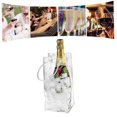 thumbnail image 3 of Pack of 10 Wine Cooler Bag Ice Bag Transparent PVC Portable Wine Bottle Cooler Bag Champagne Ice Bag with Handle, 3 of 5