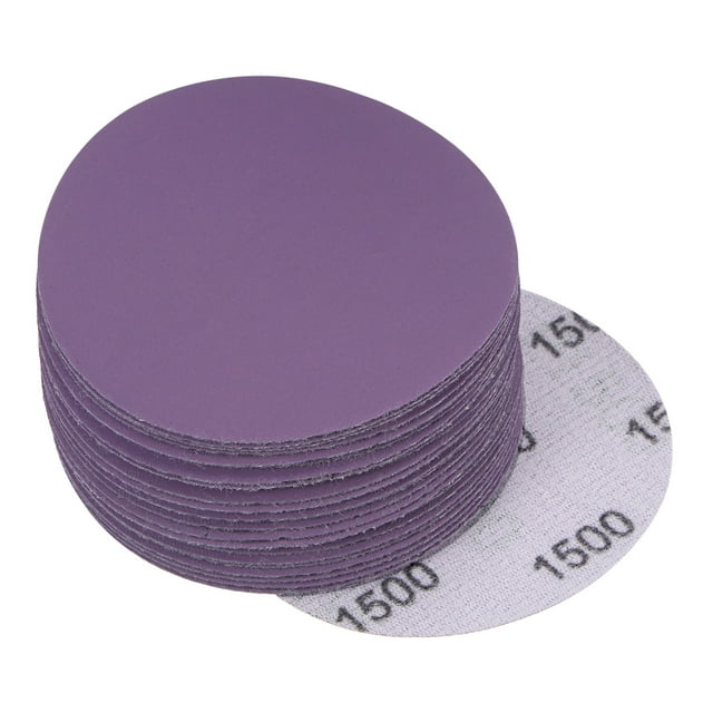 Unique Bargains 30 Pack 3-Inch Purple Sanding Discs 1500 Grits Hook & Loop Professional Aluminum Oxide Sandpaper