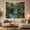 Lily Bridge, variant on Garden Pond With Lilies and Flowering Trees, Peaceful Cottagecore Style for Garden Lovers, Floral Wall Art, Mother's Day Gift, Tapestry Wall Hanging for Bedroom and Living Room