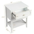 thumbnail image 5 of IVV Modern White Bedside Table, 27.9" Tall Nightstand with 2 Drawers & Bottom Shelf, Multipurpose for Bedroom/Living Room, Home Decor, 5 of 8