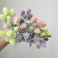 thumbnail image 5 of Xiao Hua 5 flores artificiales de tacto real para decoración del hogar, oficina, boda, arreglo floral (rosa, 46 cm de largo), 5 of 5