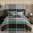 thumbnail image 5 of Nanshing Avalon 8 Piece Trellis Moroccan Print Comforter Set, Aqua/Brown, King, 5 of 5