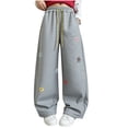 thumbnail image 1 of Pantalones largos Zhongda Pantalones deportivos para niños Pantalones deportivos para niños Cuchillo curvo con flores y bolsillos Pantalones casuales Pantalones de moda para niños poliéster hayi, 1 of 5