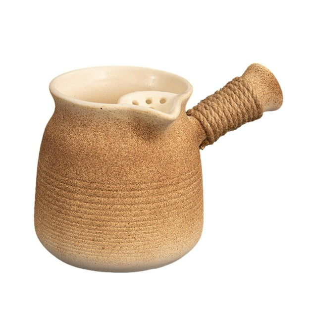 GUOOL 850ml Ceramic Teapot Durable with Anti Scald Handle for Picnic Camping Hotel