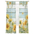 thumbnail image 7 of Sunflower Sheer Curtains 108 Inch Length 2 Panels Set, Summer Eucalyptus Botanical Floral Teal Wood Voile Window Treatment Semi Sheer Long Curtains Drapes for Bedroom/Living Room/Kitchen 52"x108"x2, 7 of 7