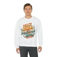 thumbnail image 4 of Retro Beach Surfer Unisex Sweatshirt, Peace Love And Surfing, 4 of 9
