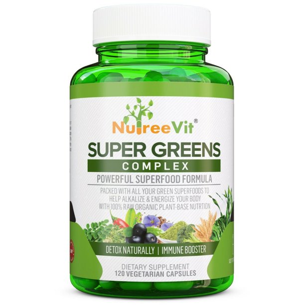 SuperGreens Spirulina, Chlorella, Wheatgrass + More Energy & Immune