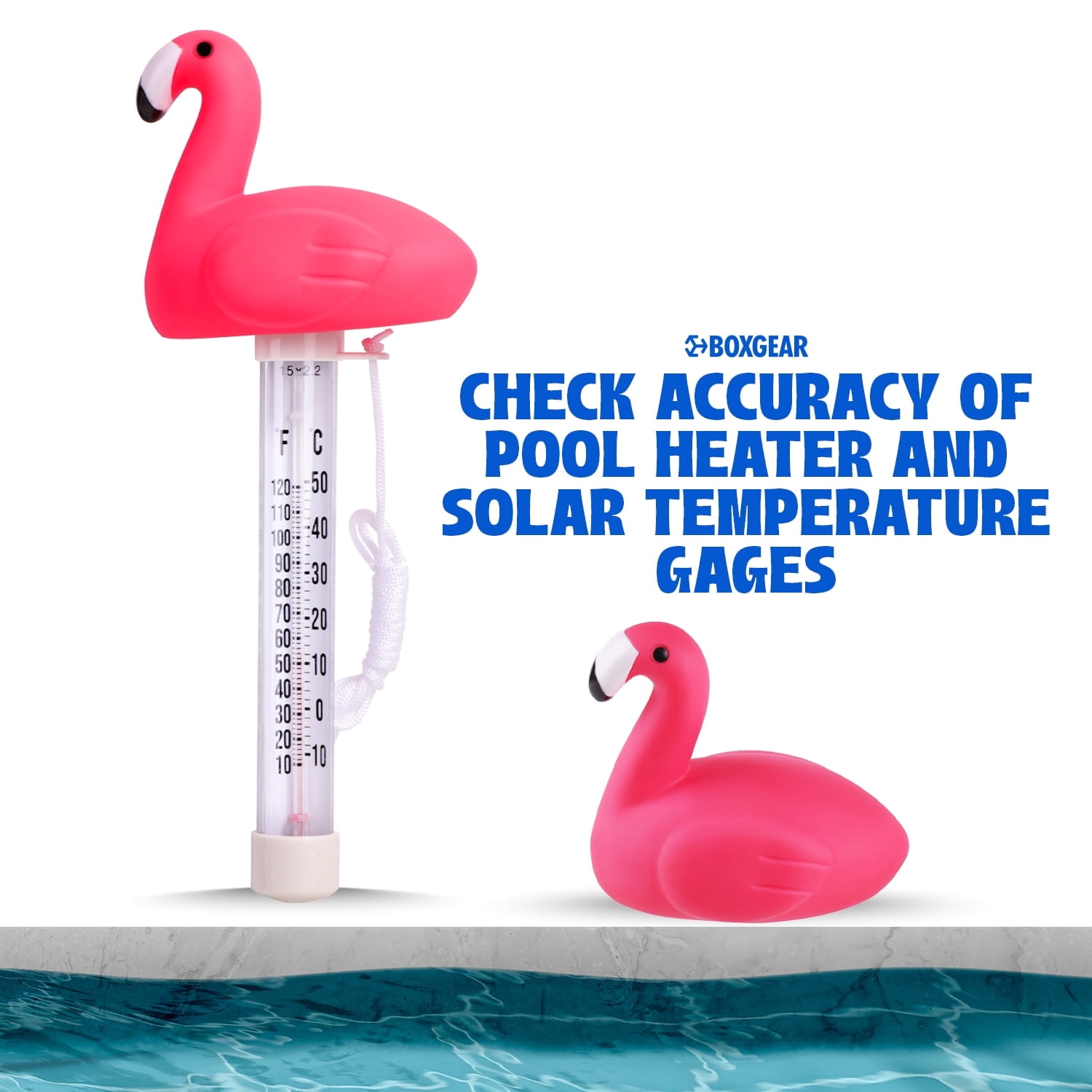 Ixir Floating Pool Thermometer Water Temperature Reader for Outdoor Pool Shatterproof 9 x 0.99 x 0.2 Inch Capacity (-10°C to 50°C)