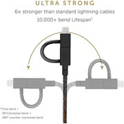 Native Union Belt Cable Universal - 6.5ft USB-C Charging Cable 3-in-1 Adaptor (Cosmos)
