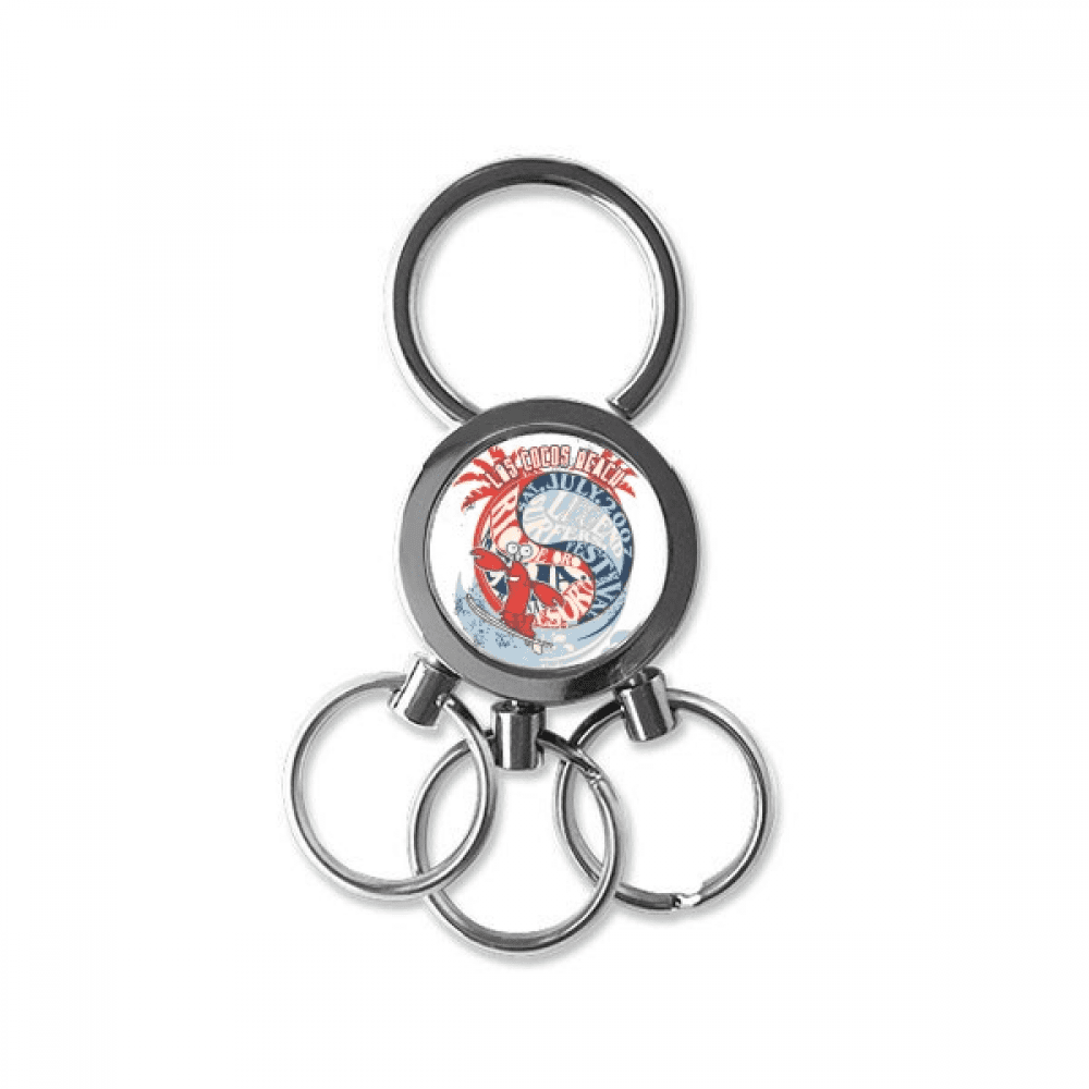 World Beach Lobster Marine Organism Stainless Steel Metal Key Chain Ring Car Keychain Keyring Clip