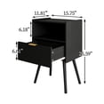 thumbnail image 2 of Mesa de Noche Moderna Veegle Negra con Cajón, 2 of 7