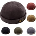 thumbnail image 4 of Gorra de pana retro para motorista para hombre y gorra de hip-hop de tendencia para otoño y para mantener el calor, 4 of 7