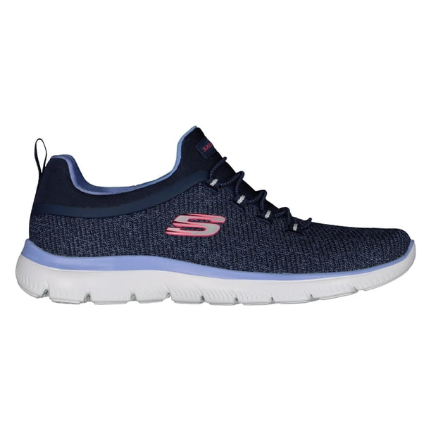 Tenis SKECHERS Mujer Slip Comodos Ajustables Textiles Dama azul 25.5