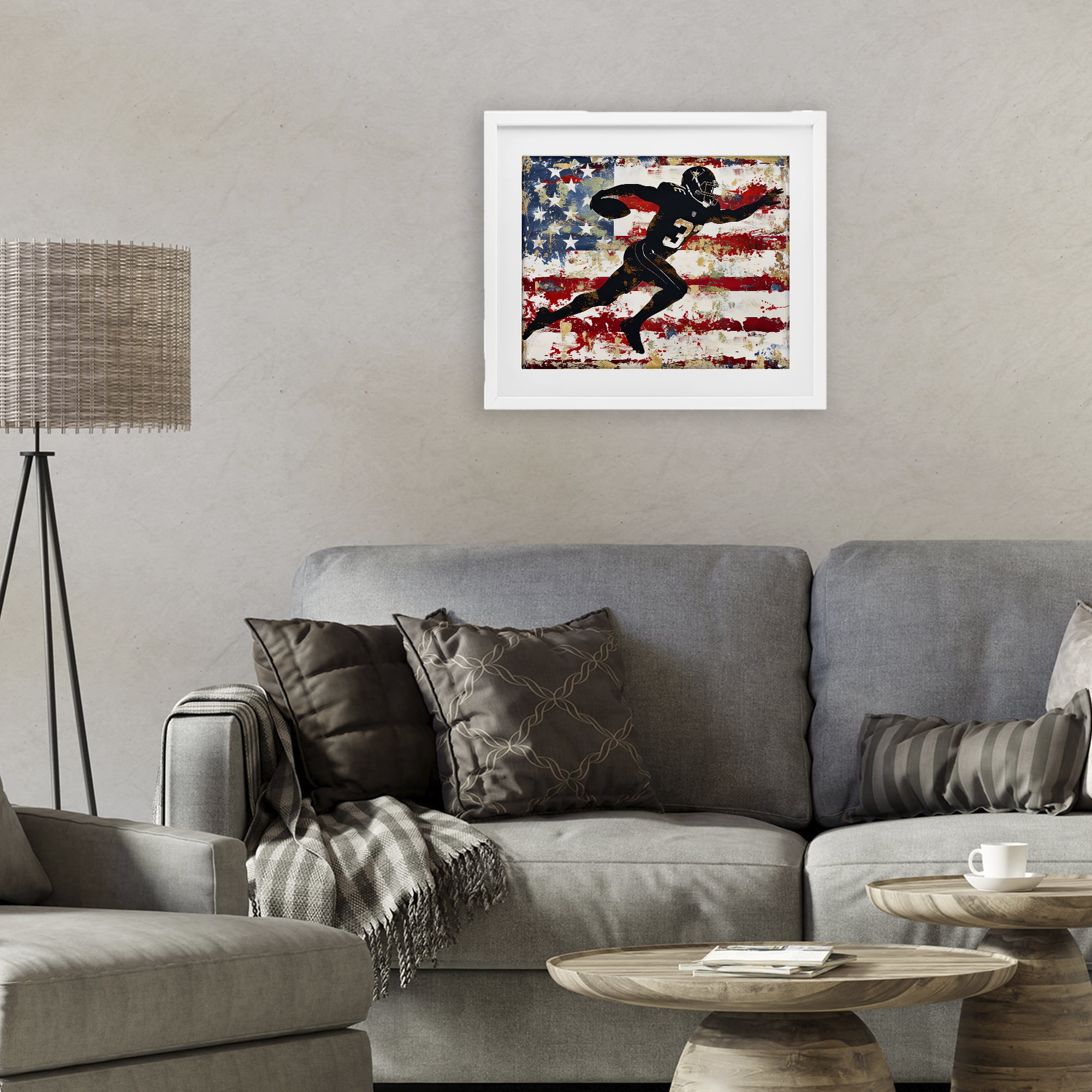 Stupell Industries Gridiron Glory Player White Framed Print Under Glass, design by Ray Powers