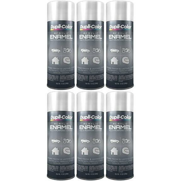 Duplicolor DA1670 Multi Purpose Gloss White Enamel (12 oz) - 6 Pack