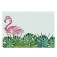thumbnail image 1 of Tropical Cutting Board, Exotic Nature Botanical Art Leaves and Flamingo Watercolors Print, Decorative Tempered Glass Cutting and Serving Board, Large Size, Green Pink Blue, by Ambesonne, 1 of 1