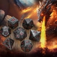 thumbnail image 7 of Metal Dice Set D&D, 7 PCS Dragon & Warrior Metallic DND Polyhedral Dice Set with Gift Metal Box for Dungeons and Dragon Tabletop Game (Gray Dice & Red Dragon), 7 of 7