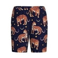 thumbnail image 4 of Wukai Leopard Print Men’s Short Pajama Pants With Pockets Soft Sleep Pj Shorts for Men-Small, 4 of 6