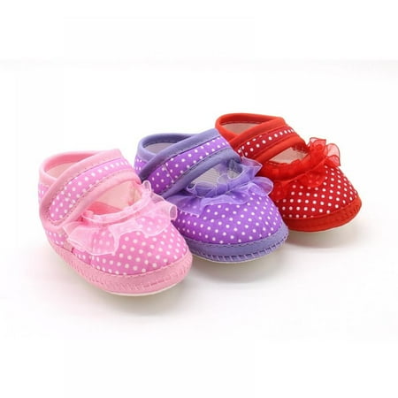 

Baby Girl Summer Toddler Shoes Pink Polka Dot Lace Soft Sling Toddler Baby Girl Shoes 0-18 Months