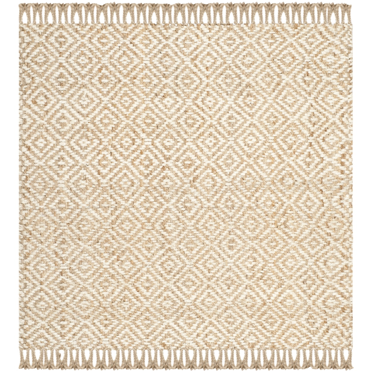 SAFAVIEH Natural Fiber Roland Braided Jute Area Rug, Natural/Ivory, 5' x 8'