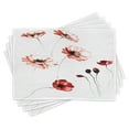 thumbnail image 1 of Ambesonne Flower Place Mats Set of 4, Watercolor Nature, Standard Size, Orange White, 1 of 6