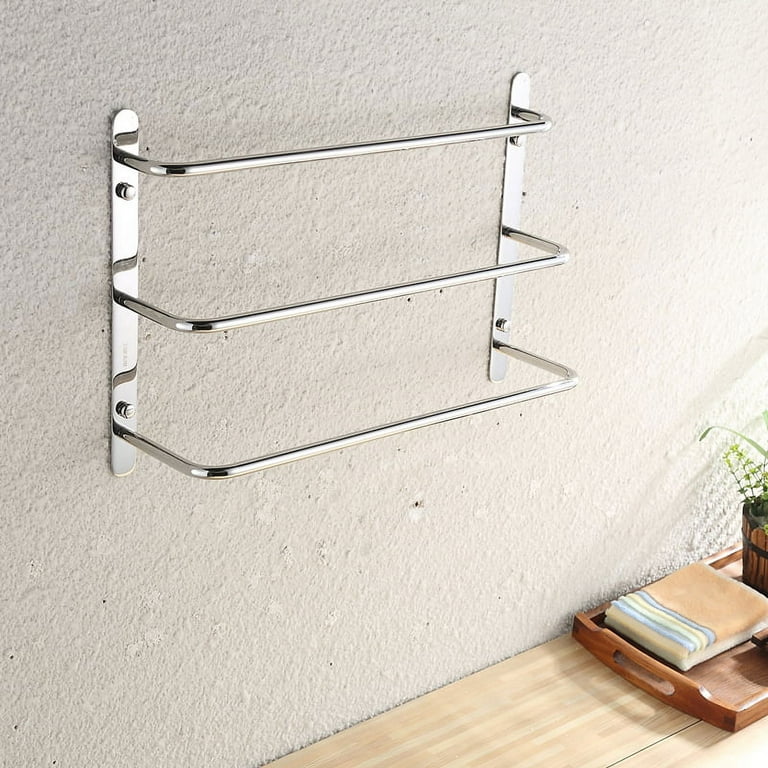 GZXS Towel Bars Freely Retractable 18 Inches Bathroom Towel Rack Stainless Steel 3 Tiers Towel Rails Wall Mounted Bathroom Towels Shelves