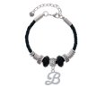 thumbnail image 2 of Delight Jewelry Silvertone Small Gelato Script Initial - B - Grandmother Celtic Knot Leather Bead Bracelet, 7"+2" Extender, 2 of 4