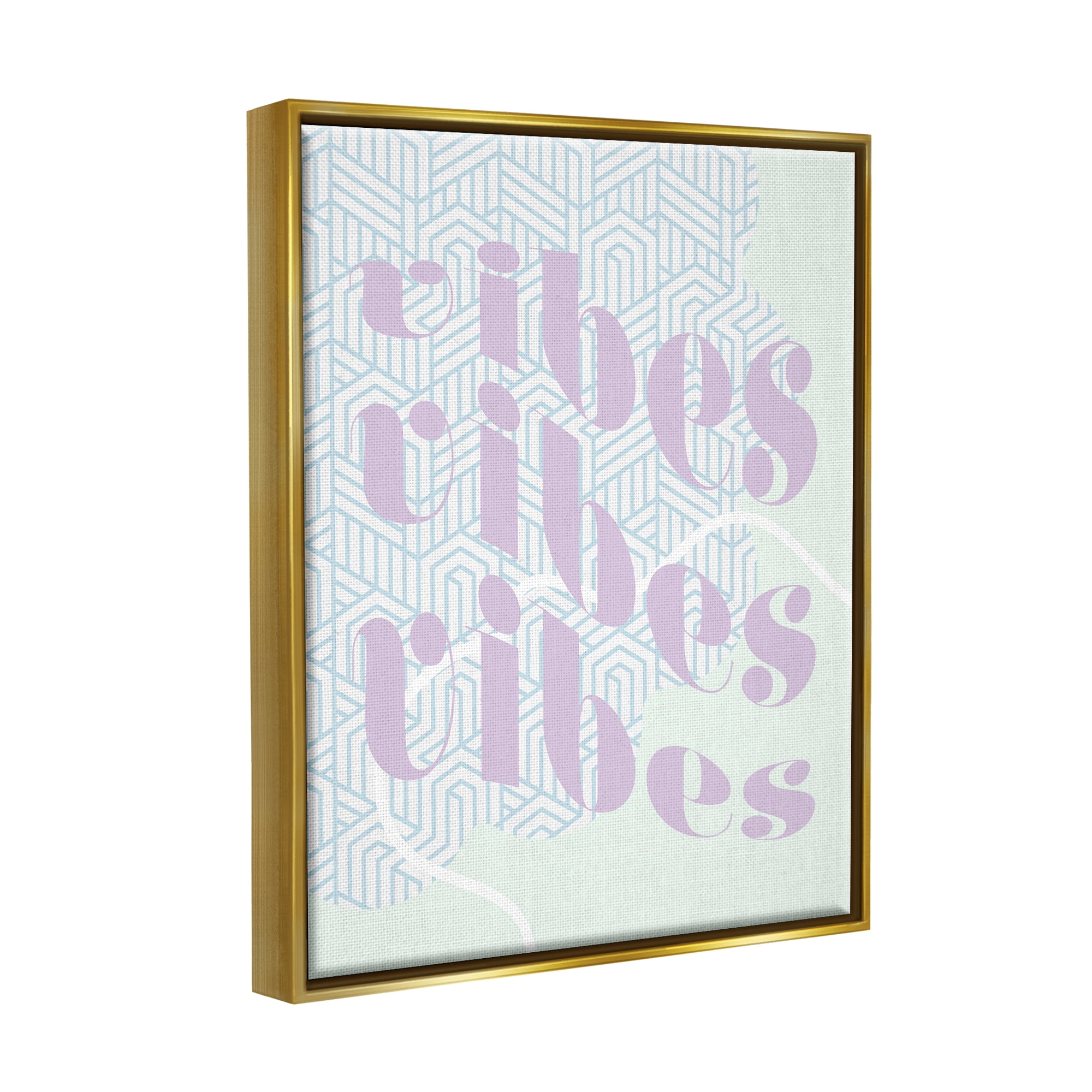 Stupell Industries Vibes Geometric Pastel Phrase Religious Painting Gold Floater Framed Art Print Wall Art