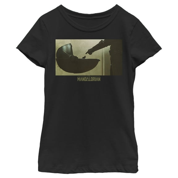 Girl's Star Wars: The Mandalorian The Child Bounty Finger Graphic Tee Black Medium