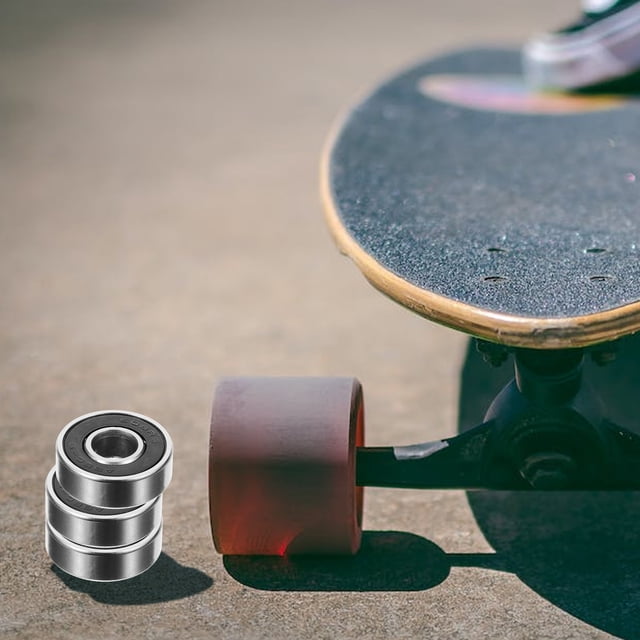 OUNONA 8 Pcs Roulements de Planche à Roulettes en Acier au Carbone Noirs Roulements de Roue Efficaces pour Ingénierie
