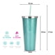 thumbnail image 2 of Taza plástica reutilizable de la taza de la agua fría 700ml, taza brillante de la bebida de la doble capa con la tapa y la paja, 2 of 5